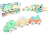 Set Di Costruzioni Treno + Blocchi In Silicone Play&Squish 12 Pz