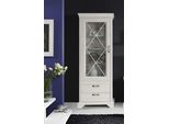 Vitrine Forte "Kashmir", Weiß (Pinia Weiß), B:78,3Cm H:210,3Cm T:48,2Cm, Dekorfolie, Fsc-Zertifizierter Holzwerkstoff, Floatglas, Metall, SchräNke, Vitrine, Breite 78 Cm, Inkl. Led Beleuchtung