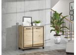 Kommode Forte "Trondheim", Schwarz (Artisan Eiche, Schwarz Eiche), B:91,4Cm H:91,2Cm T:41,5Cm, Sideboards, Kommode, Breite 91 Cm