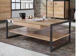 Couchtisch Forte "High Rock", Braun (Rivera Eiche, Schwarz, Riviera Eiche), B:111Cm H:40Cm T:60Cm, Tische, Couchtisch Eckige Couchtische Holz-Couchtische, Breite Ca. 111 Cm