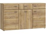 Sideboard Forte "Akinori", Braun (Mauvella Eiche), B:149,8Cm H:85,6Cm T:41,8Cm, Holzwerkstoff, Sideboards, Sideboard, Sideboard, Holzoptik, Mdf Front, Metallgriffe, Soft Close, Vollauszug