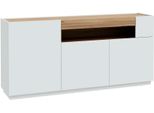 Sideboard Forte "Lewisville", Grau (Secret Grau, Valencia Eiche), B:179,4Cm H:85,6Cm T:41Cm, Holzwerkstoff, Sideboards, Sideboard