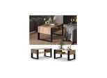 Vicco Couchtisch Olli Eiche Schwarz 92 X 45,6 Cm Mit Ablage
