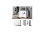 Vicco Sideboard Otwin Weiß 78 X 61,5 Cm Mit 5 Schubladen Und 1 TüR