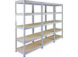 3 X Q-Rax Scaffali Per Officina Scaffali Per Magazzini Scaffali Per Garage Scaffali In Acciaio 90Cm X 50Cm X 180Cm