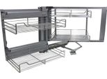 Kukoo Magic Angolo Cestino Armadio Cucina Cestini Armadio Estraibile 90Cm-100Cm