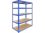 T-Rax 120Cm Scaffale Di Stoccaggio Scaffalatura Per Garage Scaffalatura Per Officina Scaffalatura In Acciaio Scaffalatura Per Cantina Blu