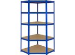 Scaffale Angolare T-Rax Scaffale Di Stoccaggio Scaffale Per Cantina Scaffale Per Officina Scaffale Per Garage 90 Cm Blu