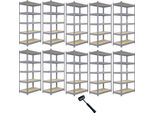 Q-Rax Scaffali Per Garage Scaffali Per Officina Scaffali In Acciaio Scaffali Per Cantine 120 Cm B Grigio