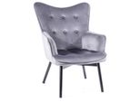 Poltrona Imbottita Kaylan - Nero / Grigio