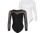 Teyli 2-Pack: Body In Viscosa Con Rete Wiillow Donna 2407-2_Bl-Wh Multicolore M