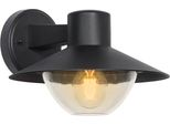 Lampada Da Parete Per Esterni A Baldacchino Nero Con Paralume Trasparente 1Xe27 40W Cosmos Candellux