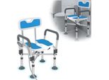 Va-Cerulean Sgabello Da Doccia Sedia Da Doccia Sedile Da Bagno Regolabile In Altezza Antiscivolo Con Schienale E Bracciolo Sgabello Da Bagno Sgabello Da Doccia Per Adulti