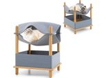 Costway Casetta Per Gatti A 2 Piani In Bambù, Letto Per Gatti Rialzato Con Spazio Di Archiviazione, Amaca O Grotta Per Gatti, Mobili Per Gatti Da Interno, 40X40X53Cm