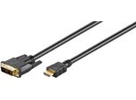 Goobay 51581 DVI-D/HDMI™ Kabel, Vergoldet, 3 M, Schwarz - Dvi-D-Stecker Single-Link (18+1 Pin) > Hdmi™-Stecker (Typ A)