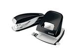 Leitz 5095-10-95 Leitz HeftgeräT- & Locher-Set Nexxt Wow, Schwarz-Metallic