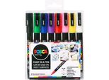 Marcatore Acrilico Uni Posca PC-3M, 0,9-1,3 Mm, Set Di 8 Colori Base