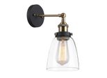 Italux Francis Lampada Da Parete Industriale Nera MBM-2563/1 Gd+Cl