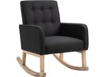 Sedia A Dondolo Clp In Tessuto Dream Con Struttura In Legno, Nero