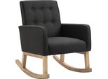 Sedia A Dondolo Clp In Tessuto Dream Con Struttura In Legno, Grigio Scuro