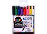 Set Di Pennarelli Acrilici Posca 0,7 Mm - Colori Primari 8 Pz.