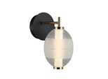 Lampada Da Parete Moderna Nero-Oro Con Paralume In Vetro Decorativo Per Soggiorno Camera Da Letto Colore Caldo Led 8W Rinot Italux