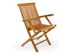 Vcm Gartenstuhl Mit Armlehne Teak Holz Klappbar Massiv Behandelt MaßE: H. 89 Cm X B. 57 Cm X T. 62 Cm