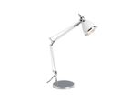 Brilliant Lampe Octavia Tischleuchte Chrom/Weiß 1X A60, E27, 40W, Geeignet FüR Normallampen (Nicht Enthalten) Mit Schnurzwischenschalter