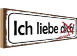 Vianmo Insegna In Legno 10X27 Cm Ich Liebe Dich Mich
