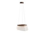 Lampada A Sospensione Decorativa Per Soggiorno Sopra Il Tavolo Marrone Paralume Acrilico Decorativo Colore Caldo Led 47W Foren Italux
