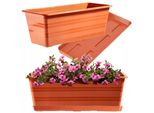 Fioriera Kadax "Cati"" Con Sottovaso, In Plastica, Vaso Da Fiori Per Balcone, Terrazza, Davanzale, 40 Cm, Terracotta"
