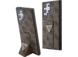 Guess Guhcs24Lpgs4Tdw S24 Ultra S928 BrąZowy/Brown Custodia Rigida Grip Stand 4G Triangle Strass