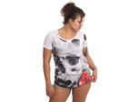 Yakuza Damen Maglietta Girocollo Curvo Galleggiante, Weiß, 3XL
