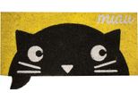 Home Elements Tappetino In Fibra Di Cocco, Giallo Miau, 32X68 Cm