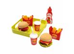 Ecoiffier 957 Hamburger Patatine Ketchup Set Bevande Con Vassoio Cibo Giocattolo