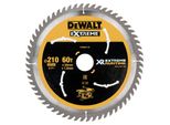 Dewalt DT99567-QZ - Lame Per Seghe Circolari Stazionarie Xr Tempo Di Funzionamento Estremo, 210 X 30 Mm 60D 20º