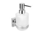 Sapho X-SQUARE - Distributore Di Sapone Mini Con Supporto, Vetro Lattimo/Cromo XQ101