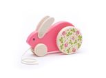Coniglio Di Legno Da Tirare Bajo Big Pink
