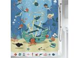 Spirella Tenda Da Doccia Antimuffa - Antibatterica, Lavabile, Impermeabile, In Poliestere, "Diver"" 180X200Cm Bambini Blu"