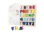 Puzzle Incorporato Con Lettere Di Legno Colorate
