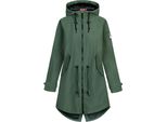 Derbe Hamburg W-01-XX Ripby Parka Da Donna Sostenibile, Taglia:46, Colore:Verde Kombu/Nero