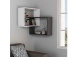 Decortie Mensola Angolare A Parete Ring, Bianco Antracite, 60 X 20 X 68 Cm
