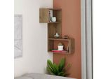 Decortie Part Mensola Angolare Moderna, Effetto Rovere Scuro, 67 X 47 X 82 Cm