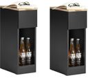 Sobuy Fbt111-Schx2 Comodino Set Di 2 Pezzi Con Cassetto Divano 2 Pezzi Comodino Stretto Comodino Nero Wht Circa: 20X60X35Cm