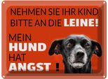 Vianmo Insegna Di Latta 30X40 Cm Kind An Die Leine Hund Hat Angst