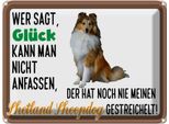 Vianmo Insegna Di Latta 30X40 Cm GlüCk Shetland Sheepdog Hund