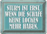 Vianmo Insegna Di Latta 30X40 Cm Sturm Wenn Schafe Keine Locken