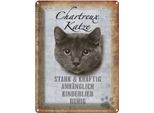 Vianmo Insegna Di Latta 40X30 Cm Chartreux Katze Stark