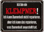 Vianmo Insegna Di Latta 30X40 Cm Ich Bin Klempner Kann Reparieren