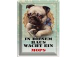Vianmo Insegna Di Latta 40X30 Cm Hund In Diesem Haus Wacht Ein Mops